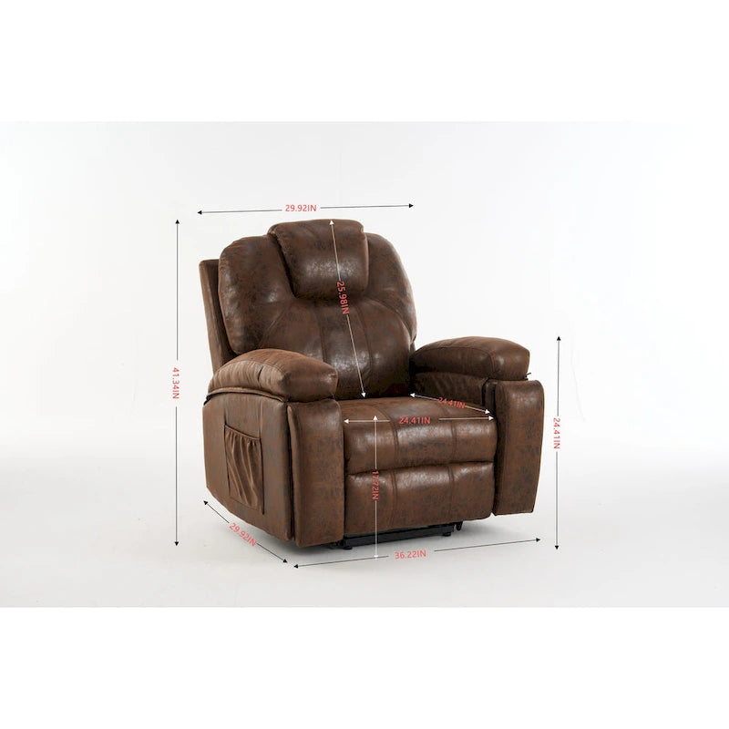 Fauteuil inclinable releveur électrique contemporain – Massage, Chaleur et Chargement USB