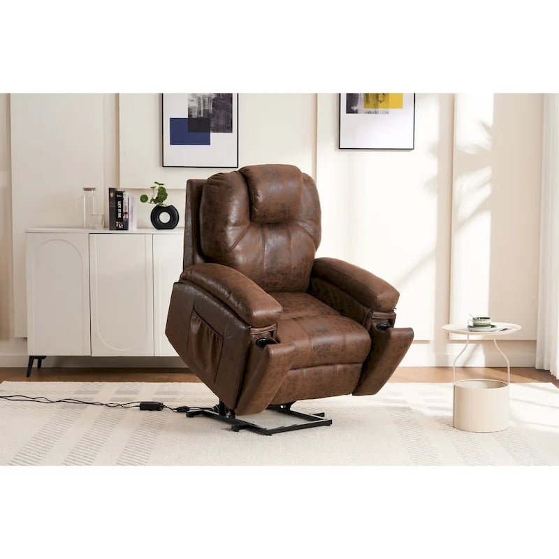 Fauteuil inclinable releveur électrique contemporain – Massage, Chaleur et Chargement USB