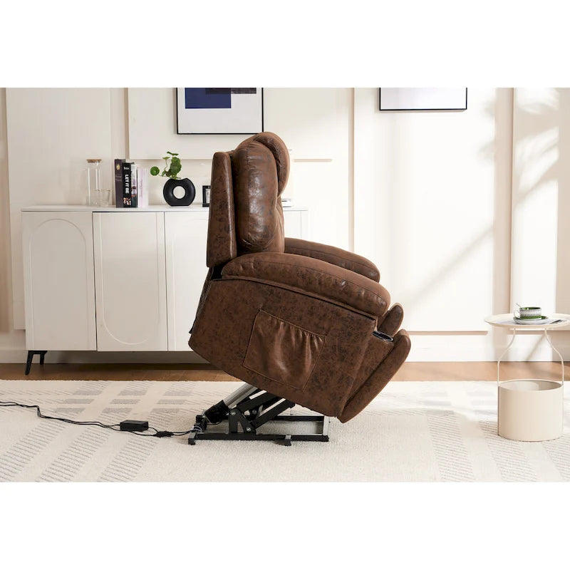Fauteuil inclinable releveur électrique contemporain – Massage, Chaleur et Chargement USB