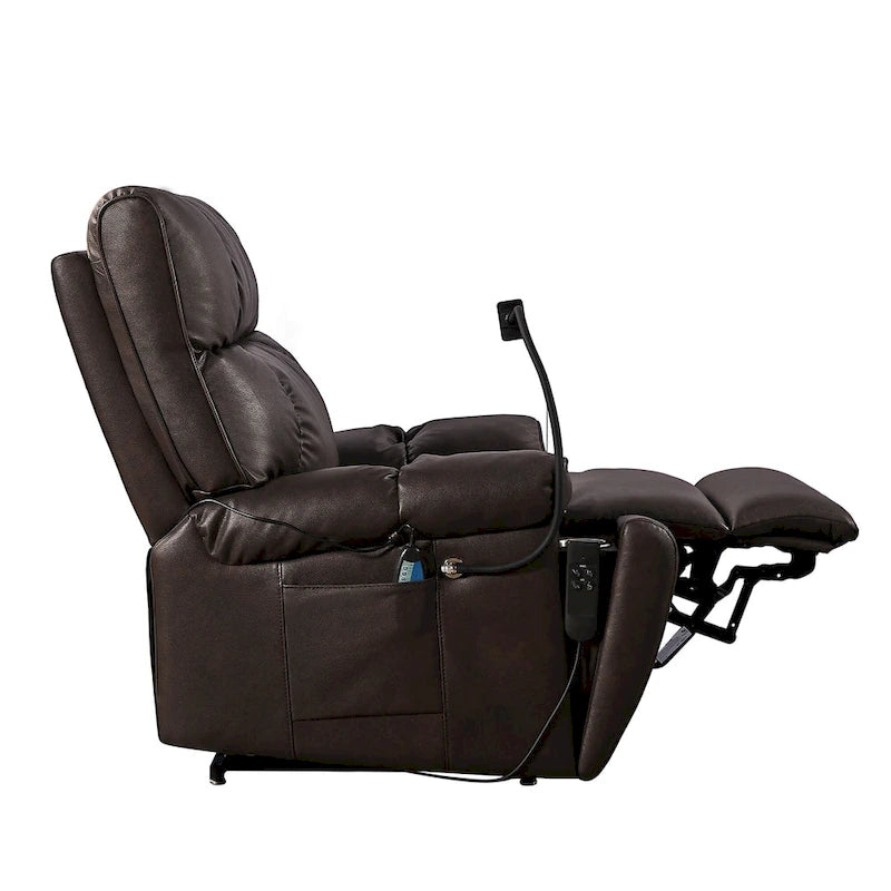 Fauteuil inclinable releveur – Deux moteurs, massage, chaleur, USB et support de téléphone, 136 kg