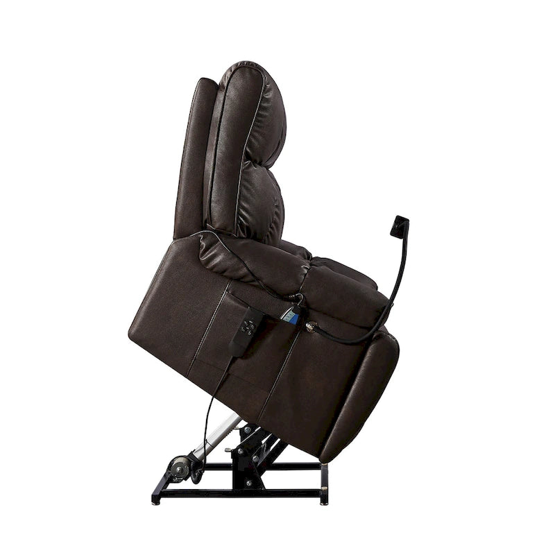 Fauteuil inclinable releveur – Deux moteurs, massage, chaleur, USB et support de téléphone, 136 kg