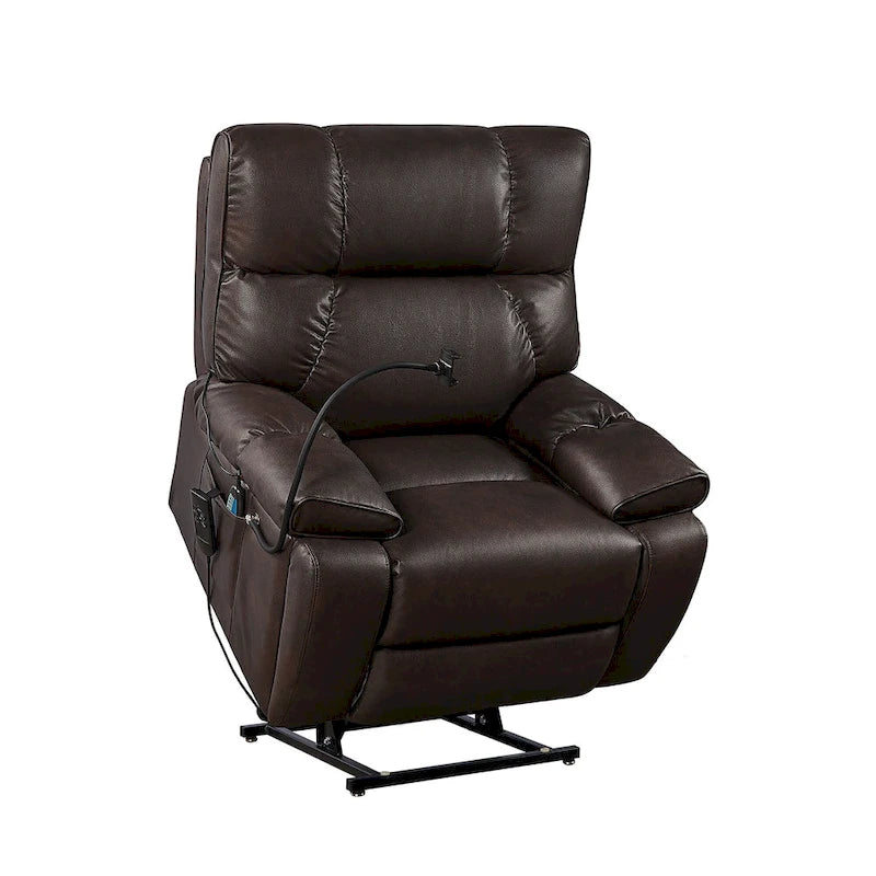 Fauteuil inclinable releveur – Deux moteurs, massage, chaleur, USB et support de téléphone, 136 kg