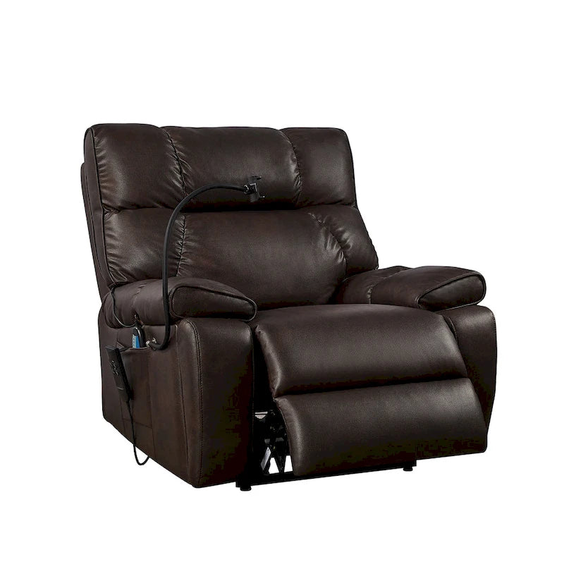 Fauteuil inclinable releveur – Deux moteurs, massage, chaleur, USB et support de téléphone, 136 kg