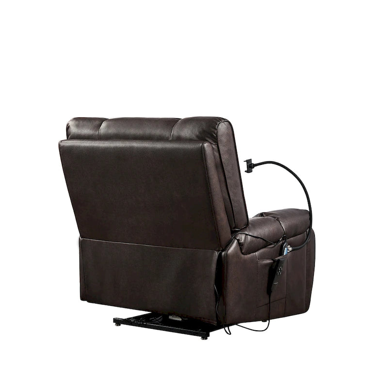 Fauteuil inclinable releveur – Deux moteurs, massage, chaleur, USB et support de téléphone, 136 kg