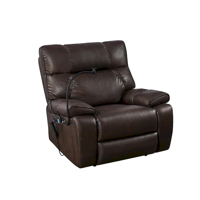 Fauteuil inclinable releveur – Deux moteurs, massage, chaleur, USB et support de téléphone, 136 kg