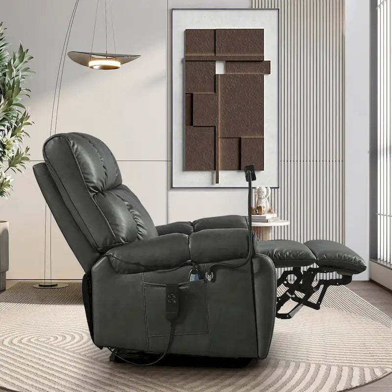 Fauteuil inclinable releveur – Deux moteurs, massage, chaleur, USB et support de téléphone, 136 kg
