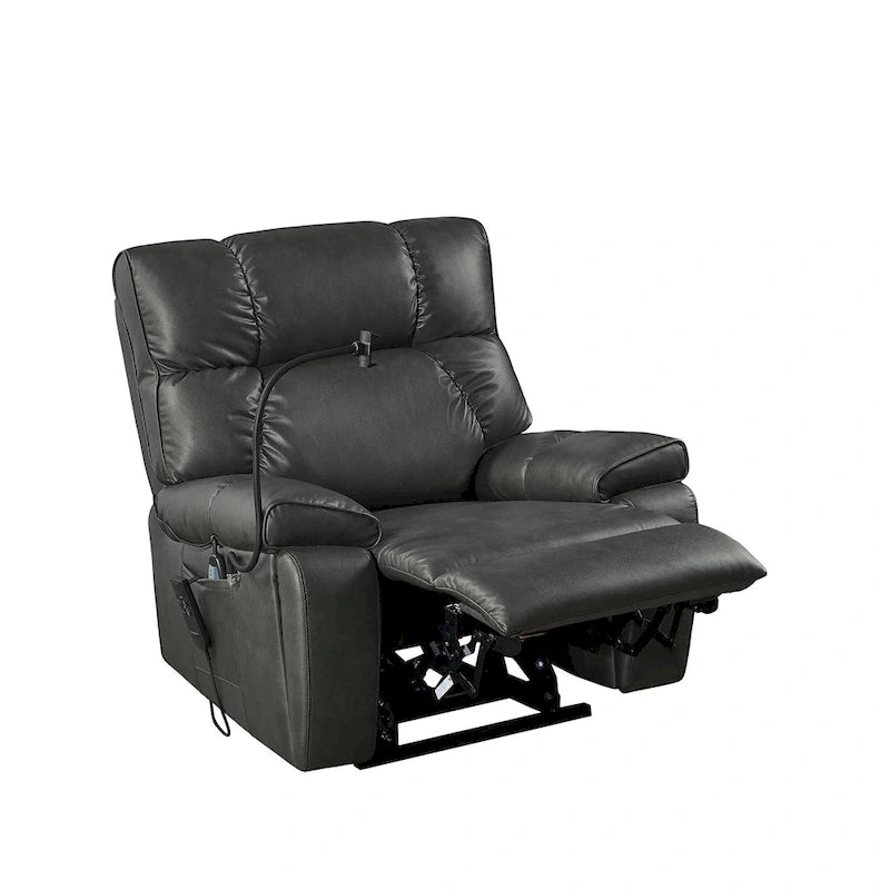 Fauteuil inclinable releveur – Deux moteurs, massage, chaleur, USB et support de téléphone, 136 kg
