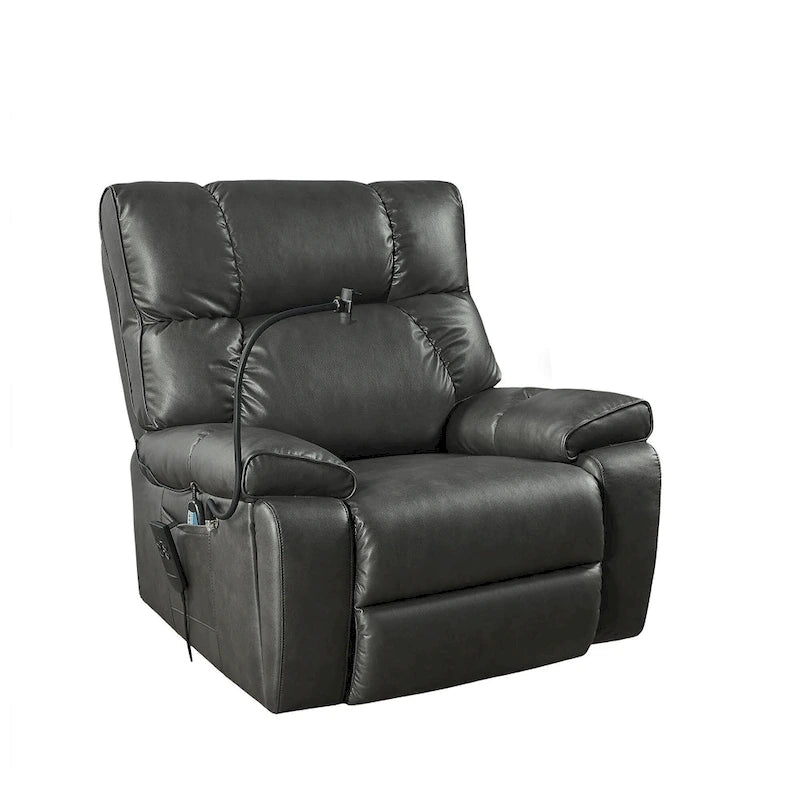 Fauteuil inclinable releveur – Deux moteurs, massage, chaleur, USB et support de téléphone, 136 kg