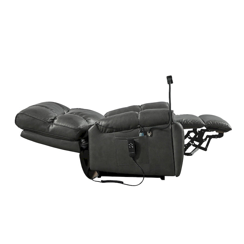 Fauteuil inclinable releveur – Deux moteurs, massage, chaleur, USB et support de téléphone, 136 kg