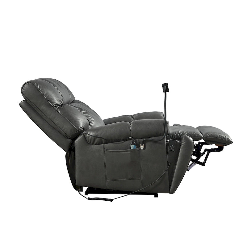 Fauteuil inclinable releveur – Deux moteurs, massage, chaleur, USB et support de téléphone, 136 kg