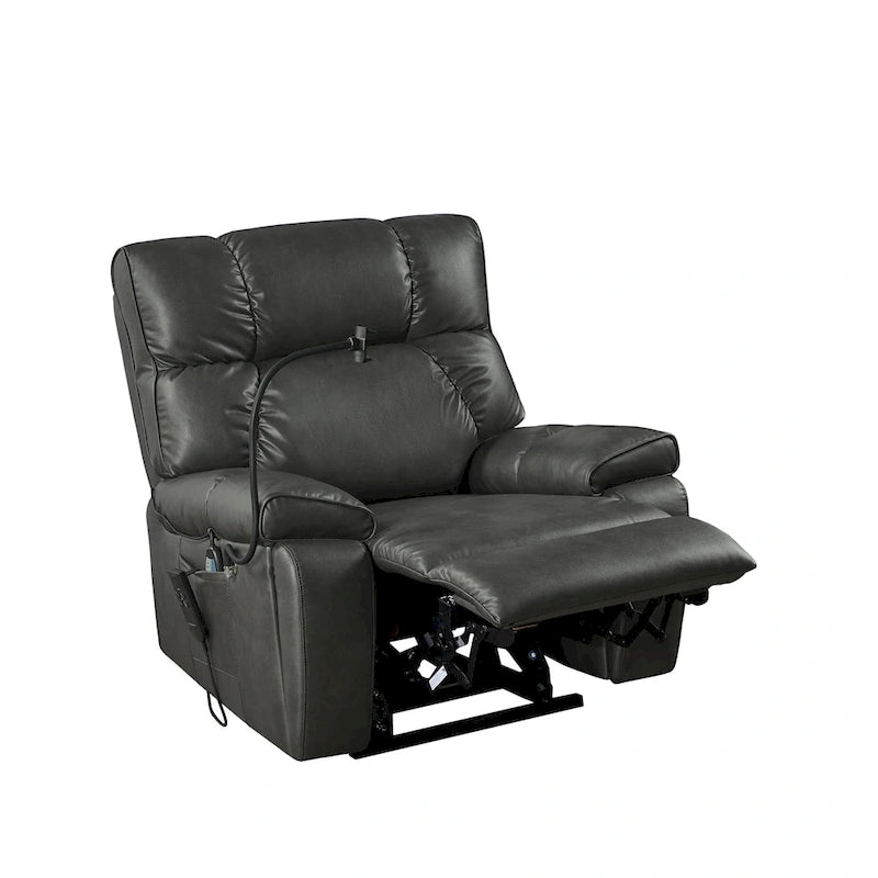 Fauteuil inclinable releveur – Deux moteurs, massage, chaleur, USB et support de téléphone, 136 kg