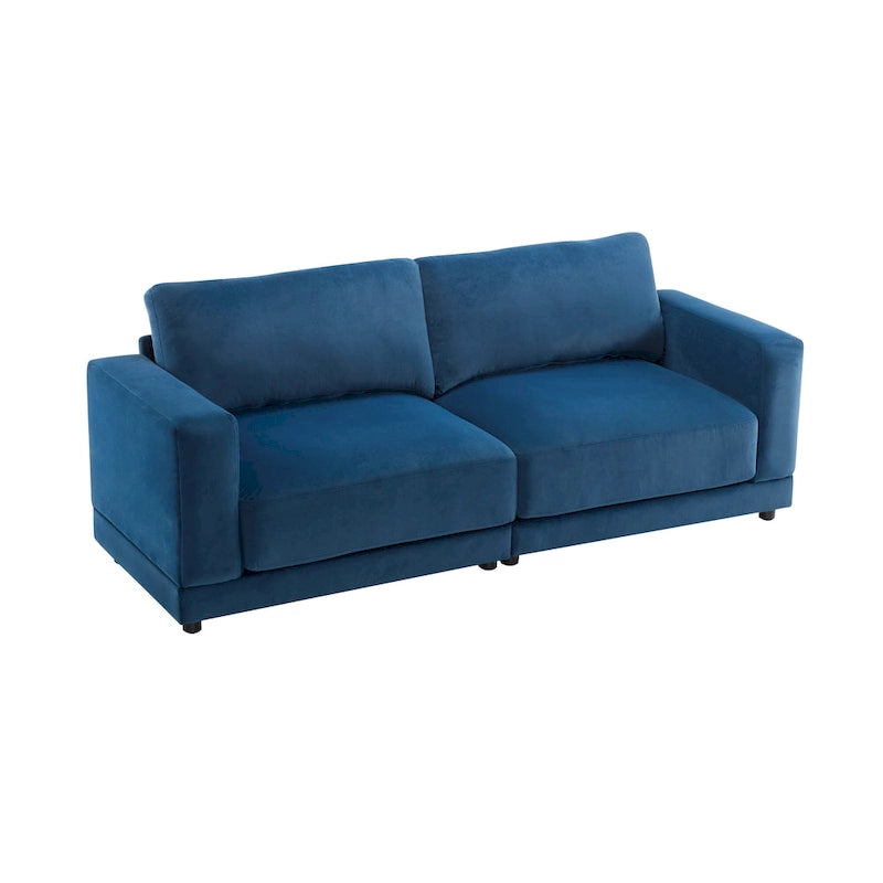 Causeuse contemporaine à bras carrés – Rembourrage en polyester de 81 po avec coussins en mousse haute densité