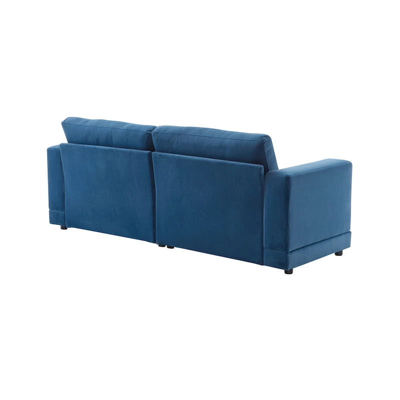 Causeuse contemporaine à bras carrés – Rembourrage en polyester de 81 po avec coussins en mousse haute densité
