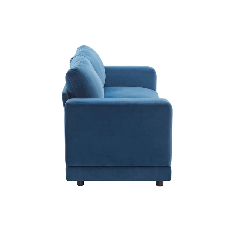 Causeuse contemporaine à bras carrés – Rembourrage en polyester de 81 po avec coussins en mousse haute densité