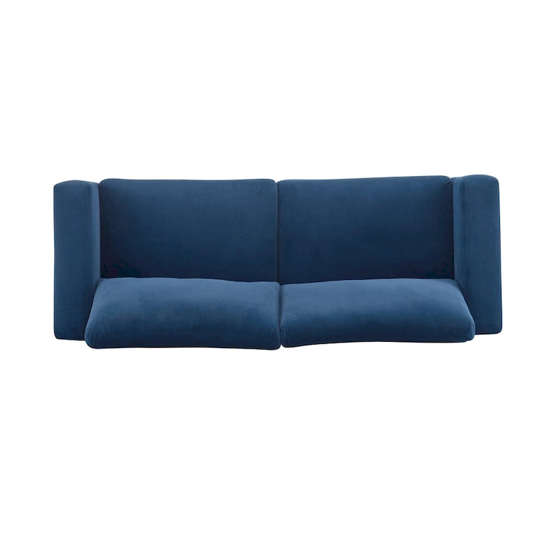 Causeuse contemporaine à bras carrés – Rembourrage en polyester de 81 po avec coussins en mousse haute densité