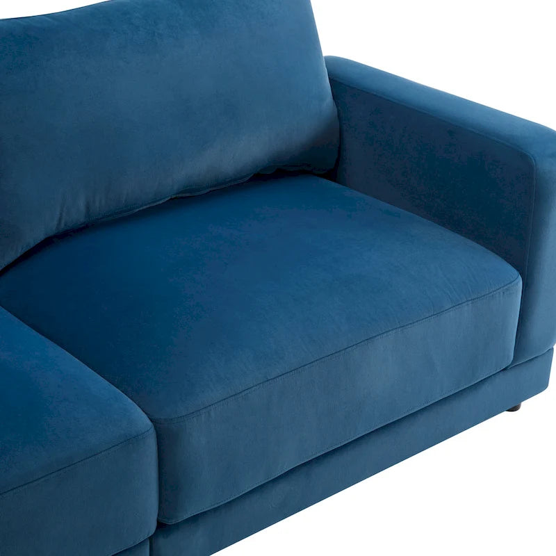 Causeuse contemporaine à bras carrés – Rembourrage en polyester de 81 po avec coussins en mousse haute densité