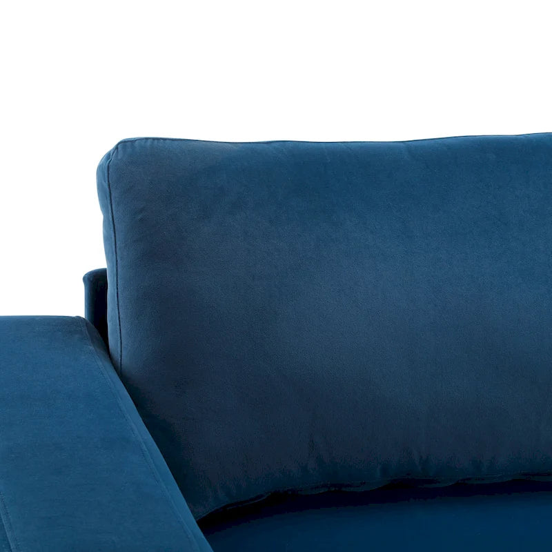 Causeuse contemporaine à bras carrés – Rembourrage en polyester de 81 po avec coussins en mousse haute densité