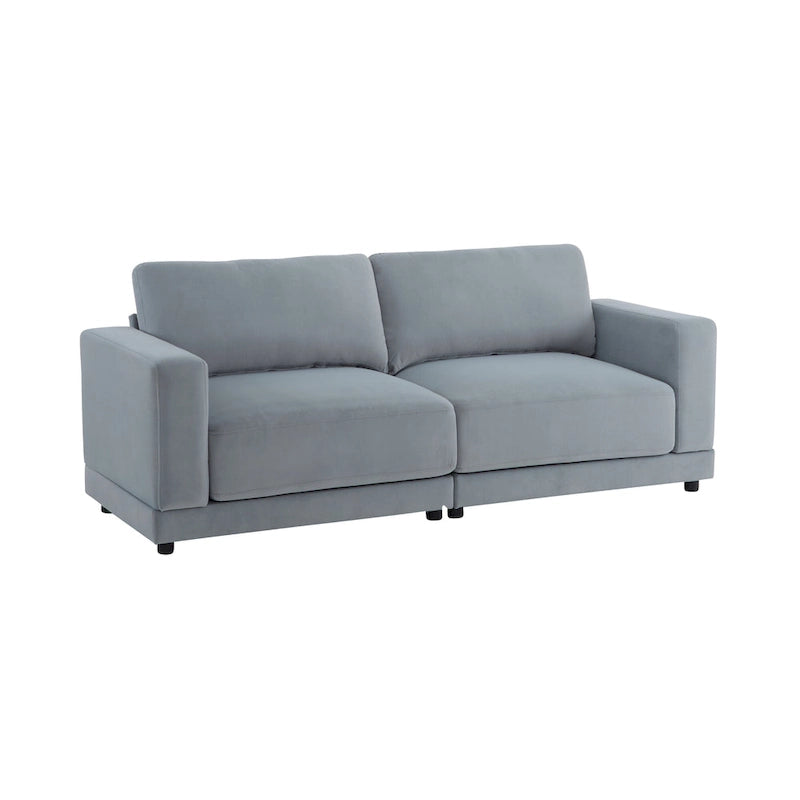 Causeuse contemporaine à bras carrés – Rembourrage en polyester de 81 po avec coussins en mousse haute densité