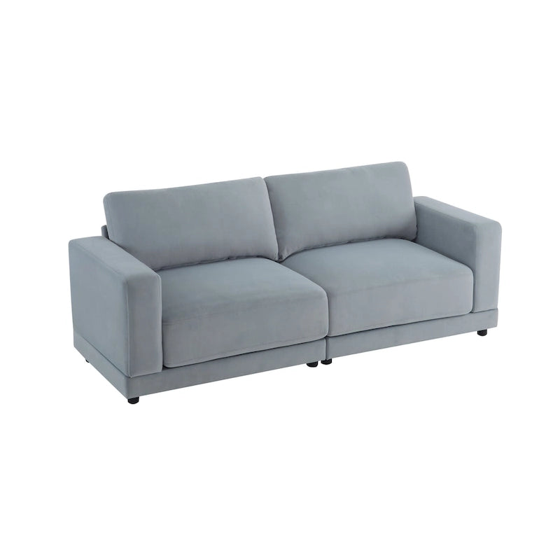 Causeuse contemporaine à bras carrés – Rembourrage en polyester de 81 po avec coussins en mousse haute densité