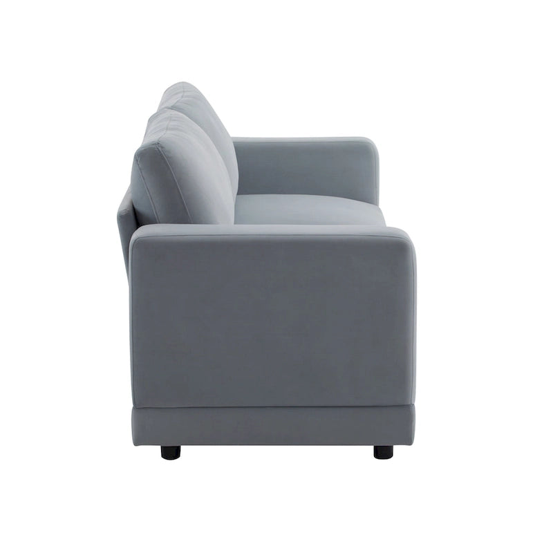 Causeuse contemporaine à bras carrés – Rembourrage en polyester de 81 po avec coussins en mousse haute densité