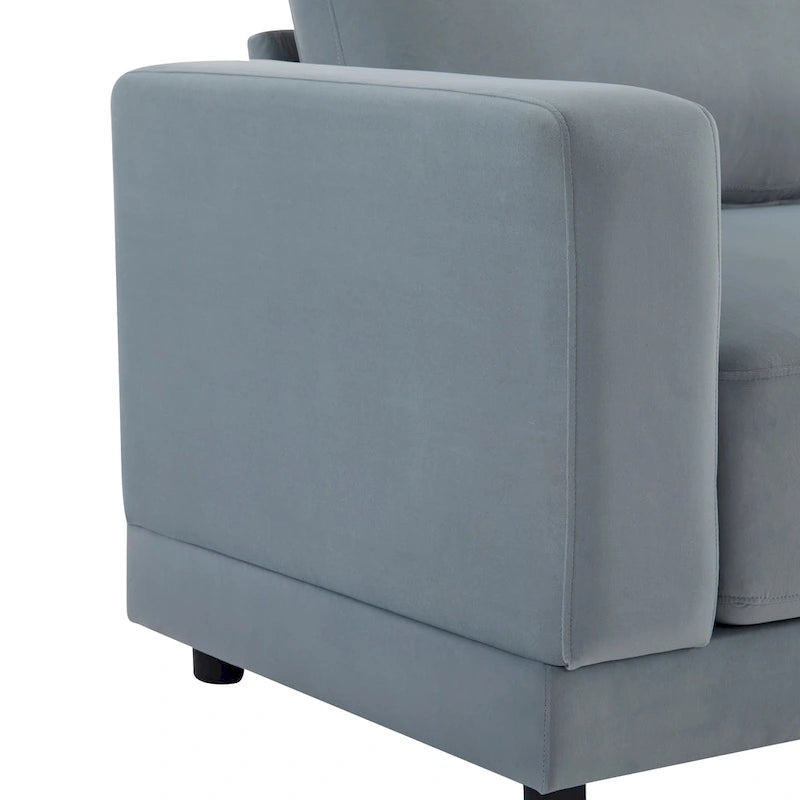 Causeuse contemporaine à bras carrés – Rembourrage en polyester de 81 po avec coussins en mousse haute densité