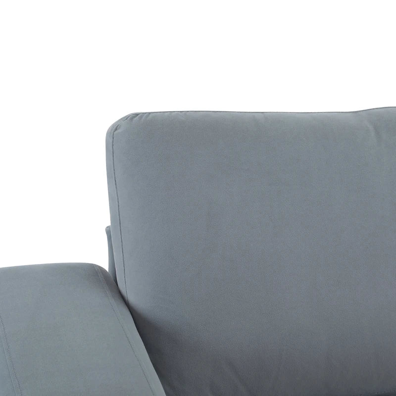 Causeuse contemporaine à bras carrés – Rembourrage en polyester de 81 po avec coussins en mousse haute densité