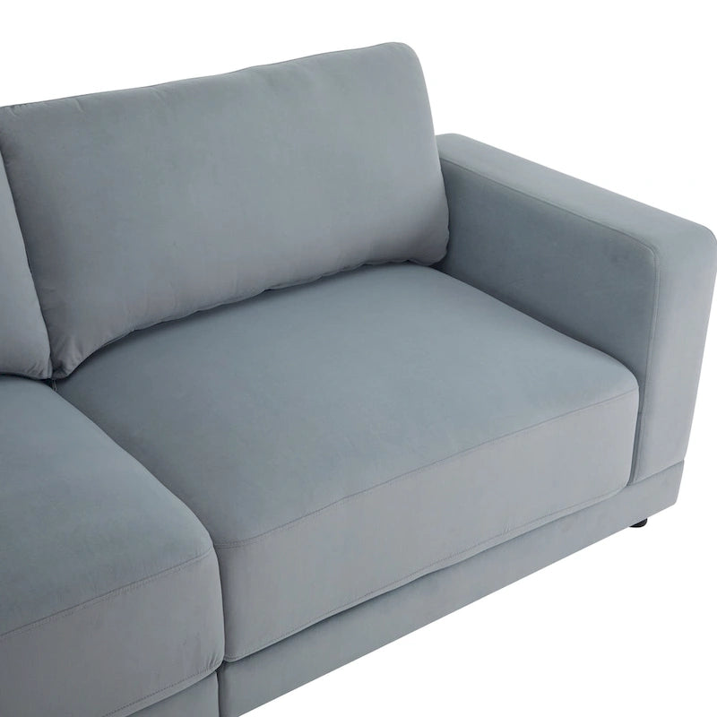 Causeuse contemporaine à bras carrés – Rembourrage en polyester de 81 po avec coussins en mousse haute densité