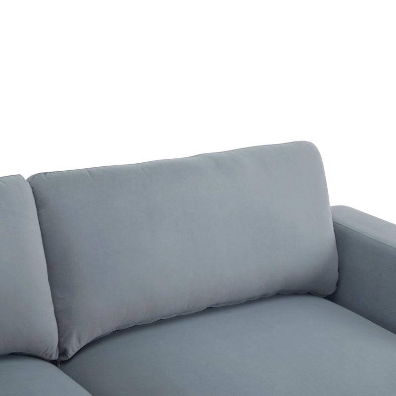 Causeuse contemporaine à bras carrés – Rembourrage en polyester de 81 po avec coussins en mousse haute densité
