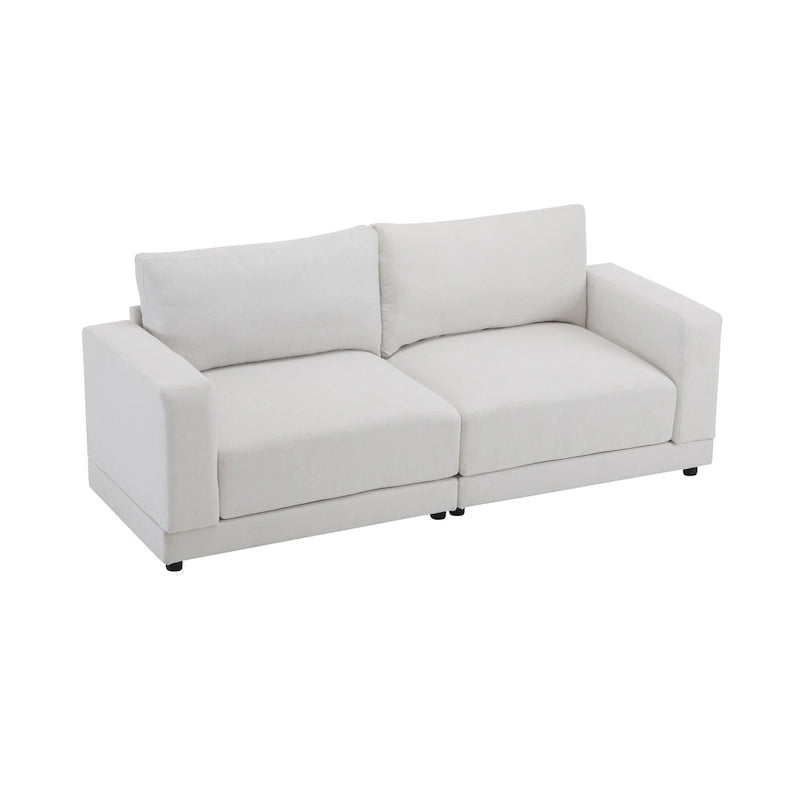 Causeuse contemporaine à bras carrés – Rembourrage en polyester de 81 po avec coussins en mousse haute densité