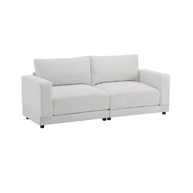 Causeuse contemporaine à bras carrés – Rembourrage en polyester de 81 po avec coussins en mousse haute densité