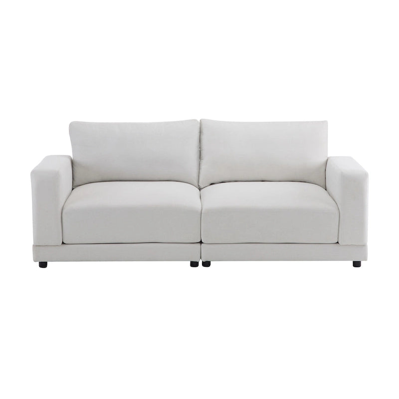 Causeuse contemporaine à bras carrés – Rembourrage en polyester de 81 po avec coussins en mousse haute densité