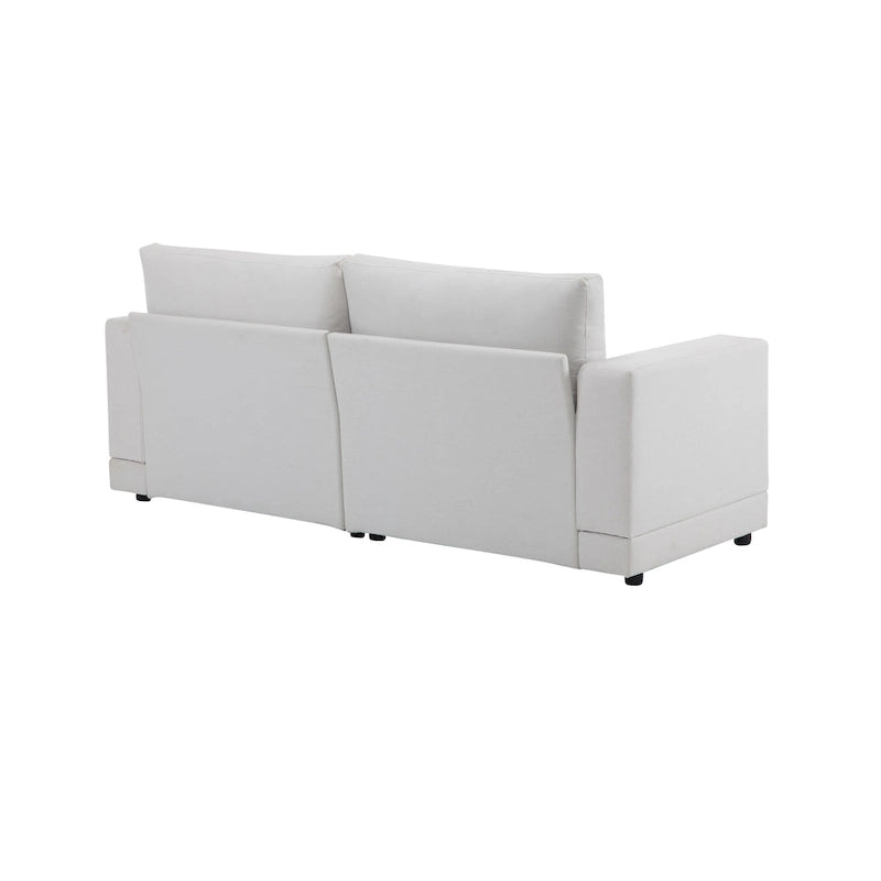 Causeuse contemporaine à bras carrés – Rembourrage en polyester de 81 po avec coussins en mousse haute densité