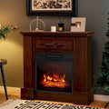 32 Heater Electric Fireplace TV Stand W/ Remote Control 1400W Brown - 42 inches