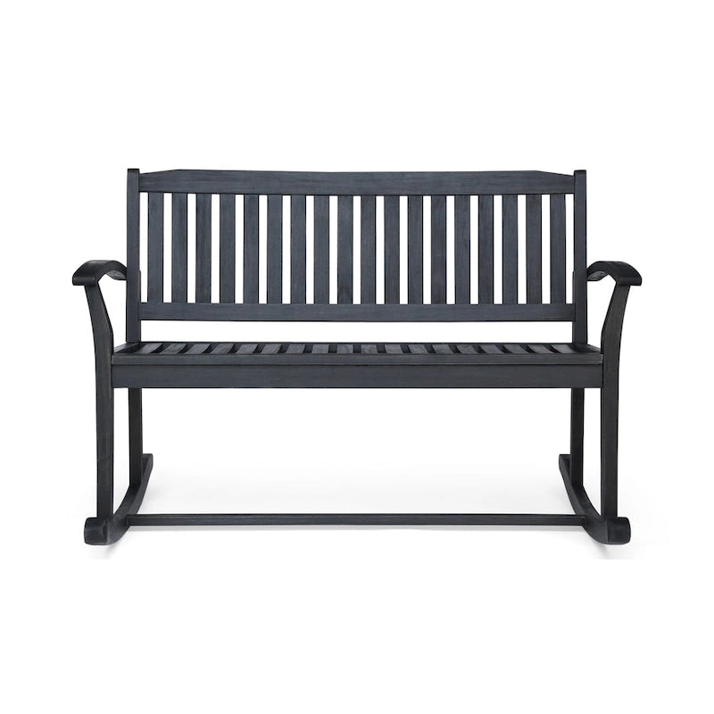 Causeuse à bascule en acacia de style ferme – Fabriquée à la main, 2 finitions