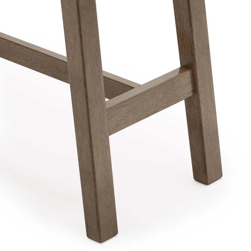Table console Mid-Century Modern – Pieds en bois d'hévéa à cadre en Y avec plateau en bois