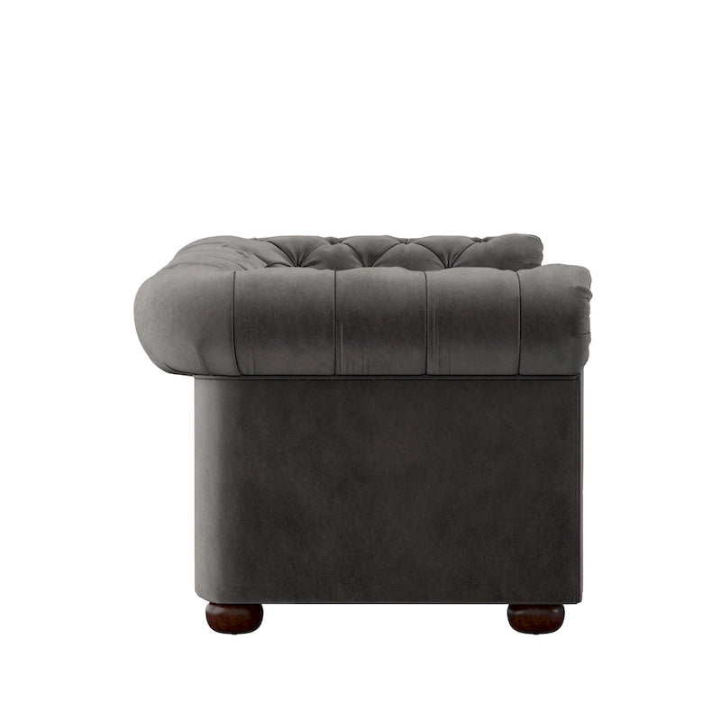 Canapé Classique – Gris Foncé, 4/5/6 places, Lin ou Velours