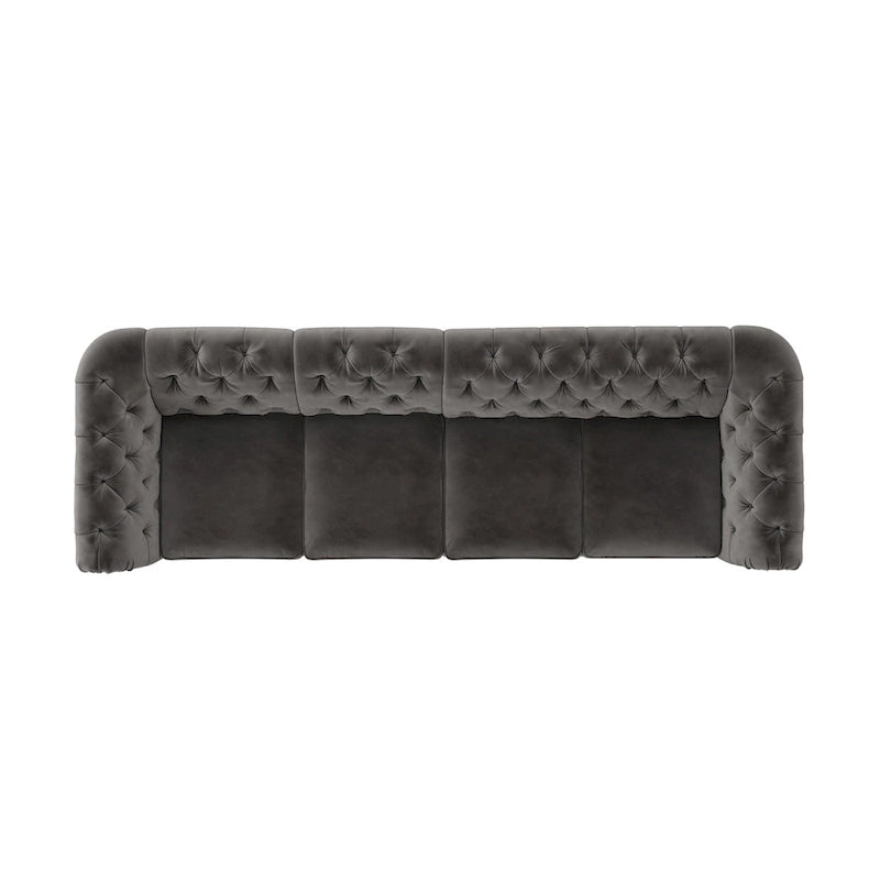 Canapé Classique – Gris Foncé, 4/5/6 places, Lin ou Velours