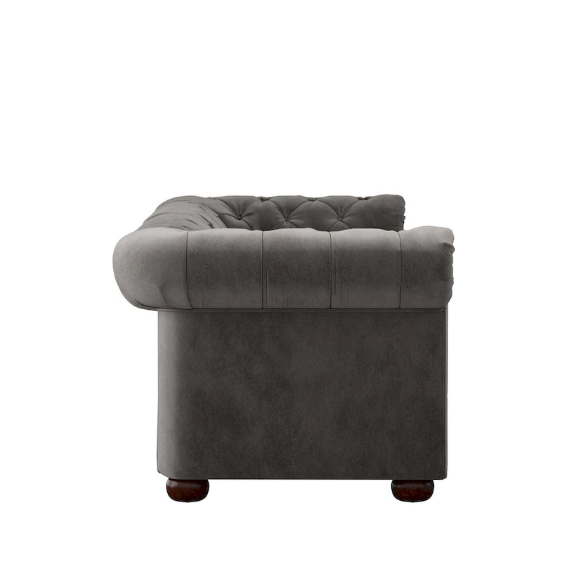 Canapé Classique – Gris Foncé, 4/5/6 places, Lin ou Velours