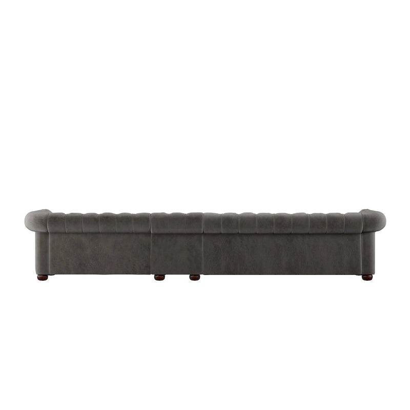 Canapé Classique – Gris Foncé, 4/5/6 places, Lin ou Velours
