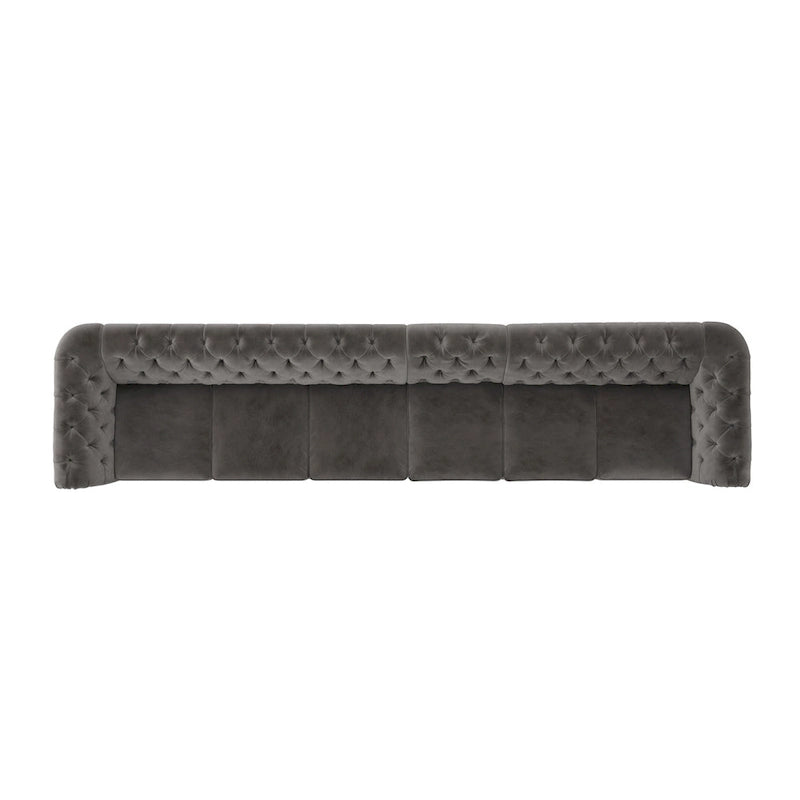 Canapé Classique – Gris Foncé, 4/5/6 places, Lin ou Velours