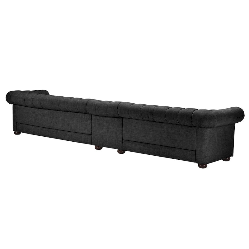 Canapé Classique – Gris Foncé, 4/5/6 places, Lin ou Velours