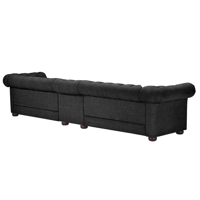 Canapé Classique – Gris Foncé, 4/5/6 places, Lin ou Velours