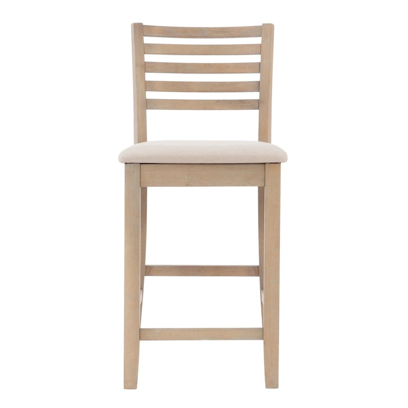 Tabouret de bar traditionnel à dossier échelle – Assise rembourrée de 61 cm
