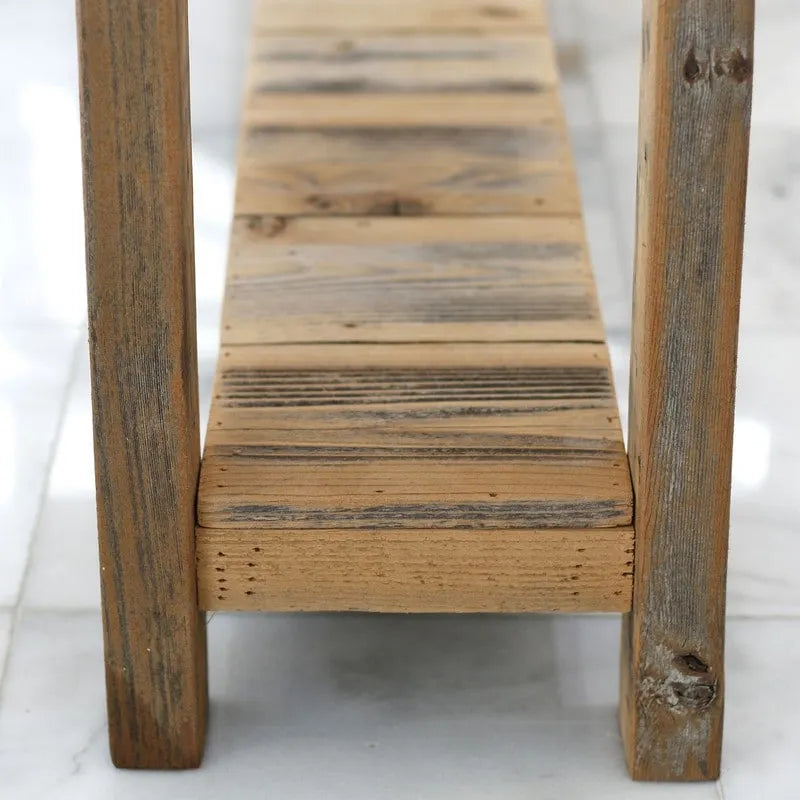 Console minimaliste en bois de récupération – Finition naturelle non traitée