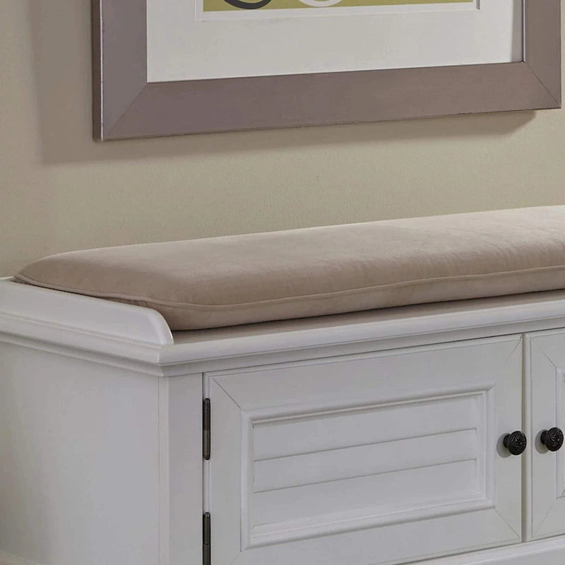 Banc de rangement côtier avec coussin rembourré – Cadre en peuplier, 3 finitions
