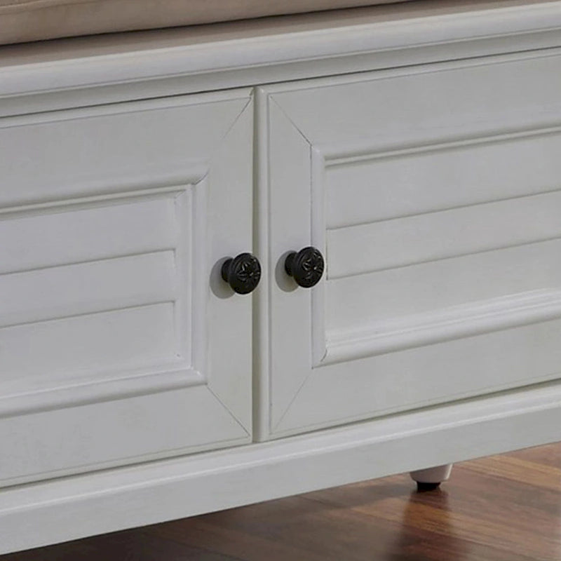 Banc de rangement côtier avec coussin rembourré – Cadre en peuplier, 3 finitions