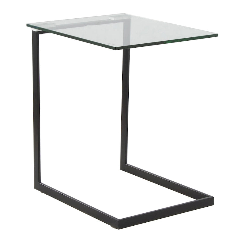 Table d'appoint rétro en verre