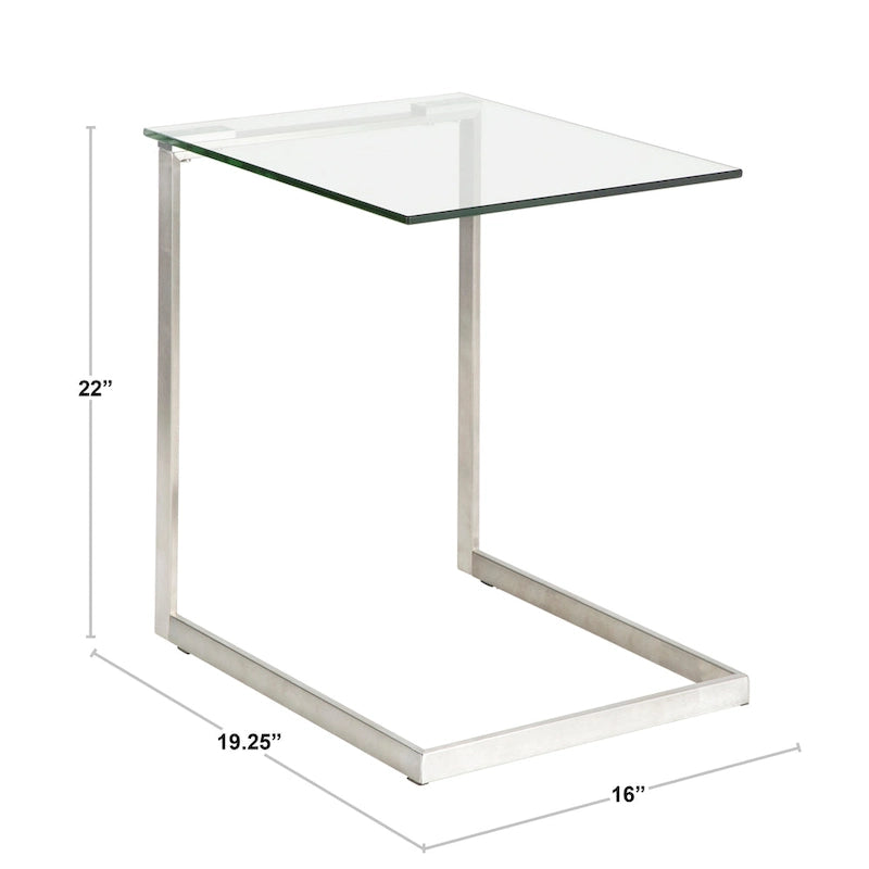 Table d'appoint rétro en verre