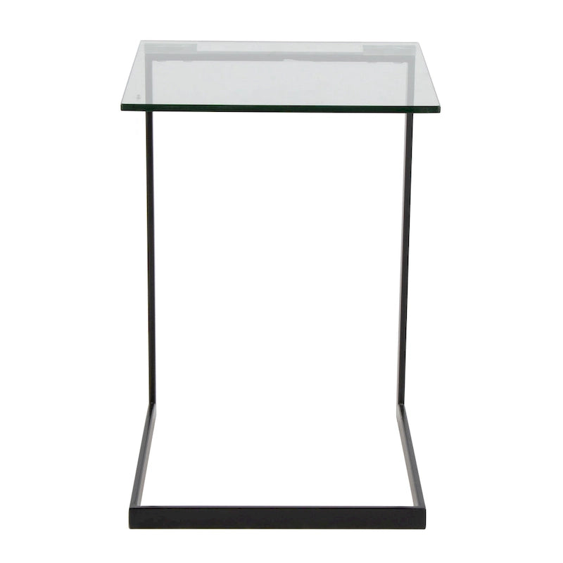 Table d'appoint rétro en verre