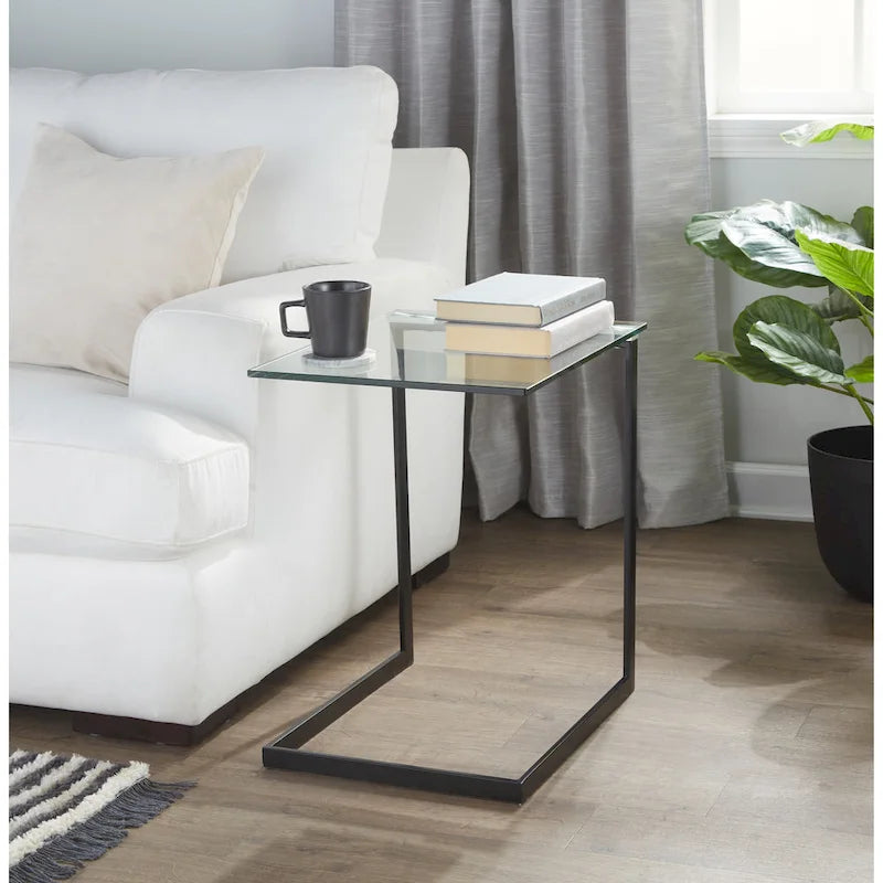Table d'appoint rétro en verre
